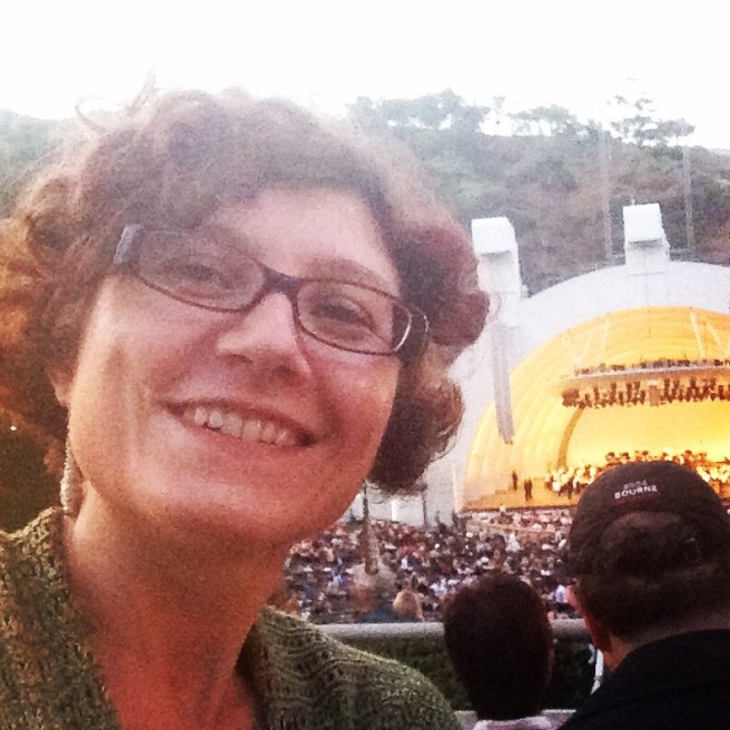 At the Hollywood Bowl, having a grand time.